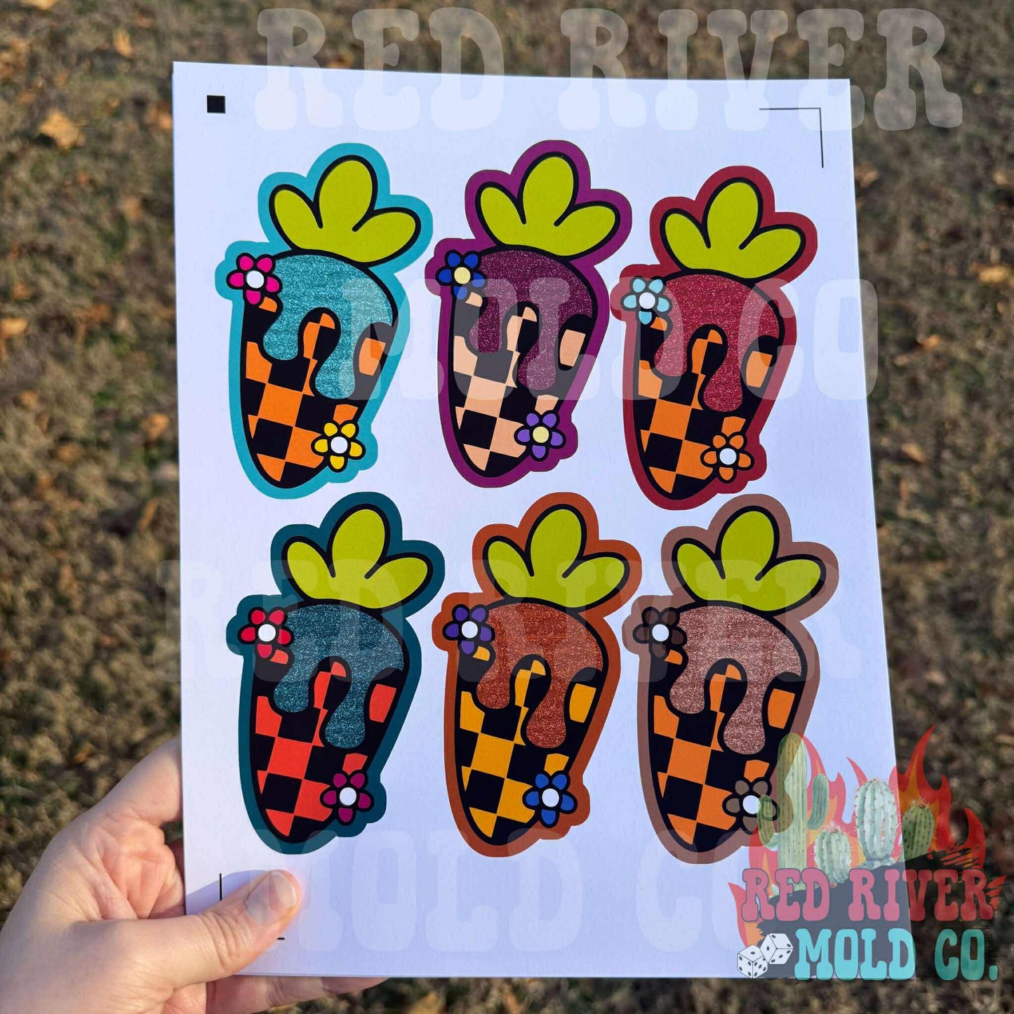 Raemade Customs Checkered Carrot cardstock grab bag - Red River Mold Co