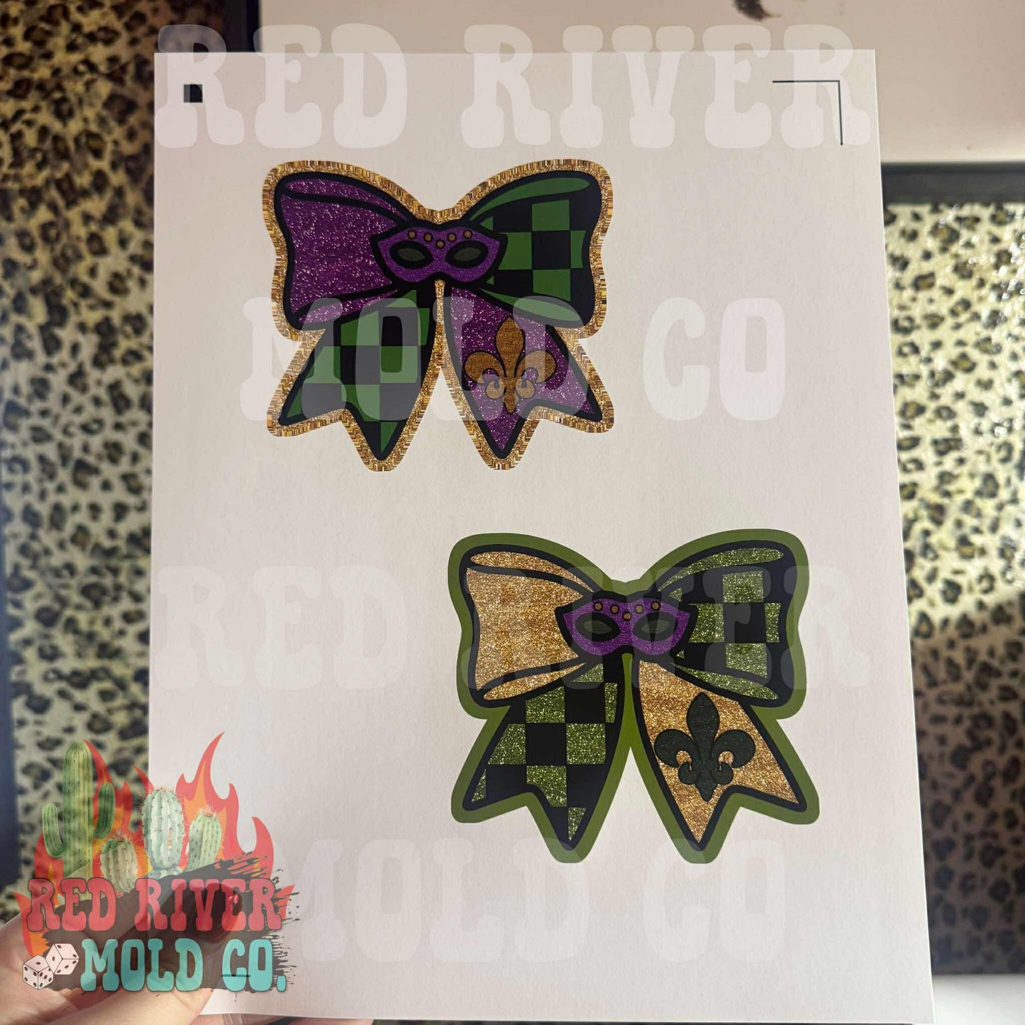 Raemade Mardi Gras Bow cardstock grab bag - Red River Mold Co