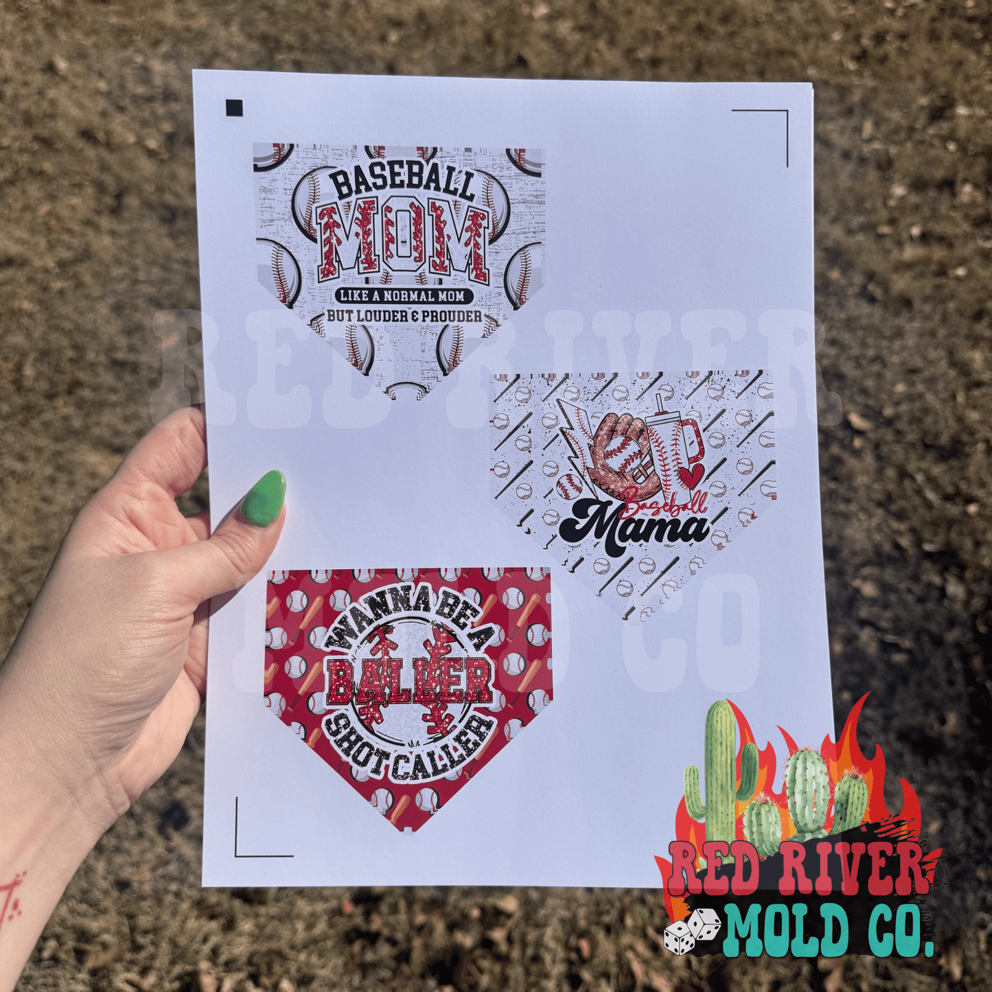 Ramblin Darlin Baseball Diamond cardstock grab bag - Red River Mold Co