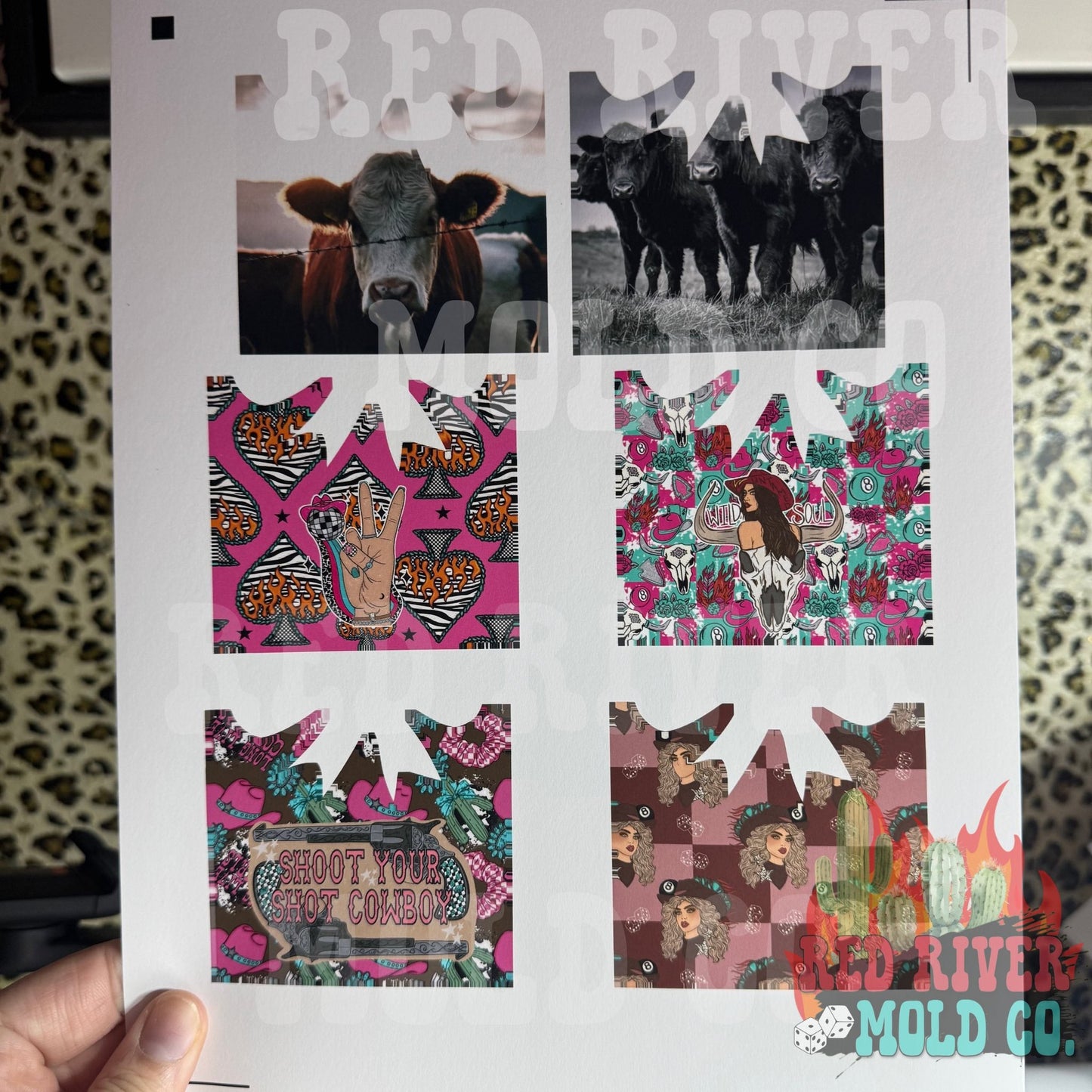 Ramblin Darlin Square Jewelry Frame with a bow cardstock grab bag - Red River Mold Co