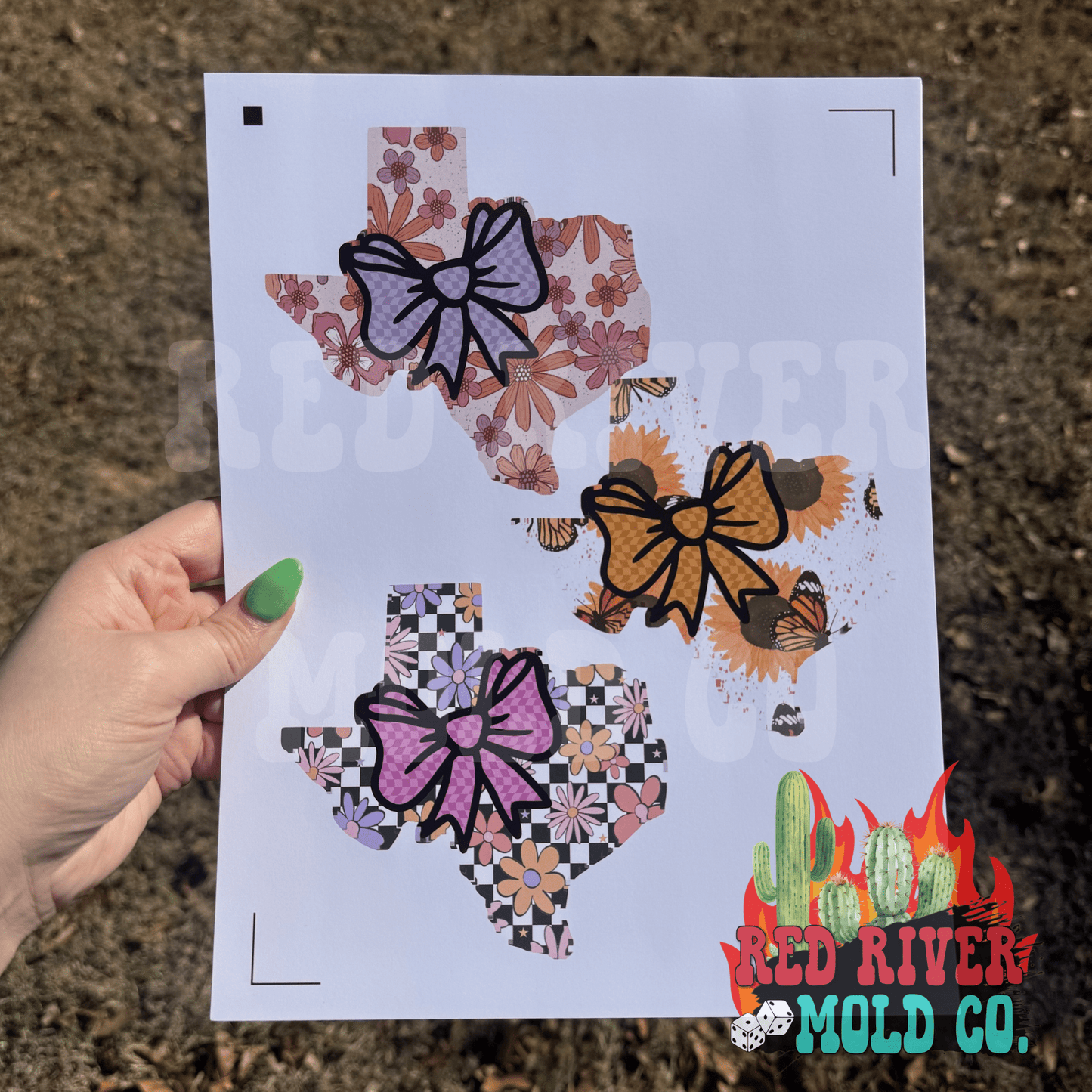 Ramblin Darlin Texas with a bow cardstock grab bag - Red River Mold Co