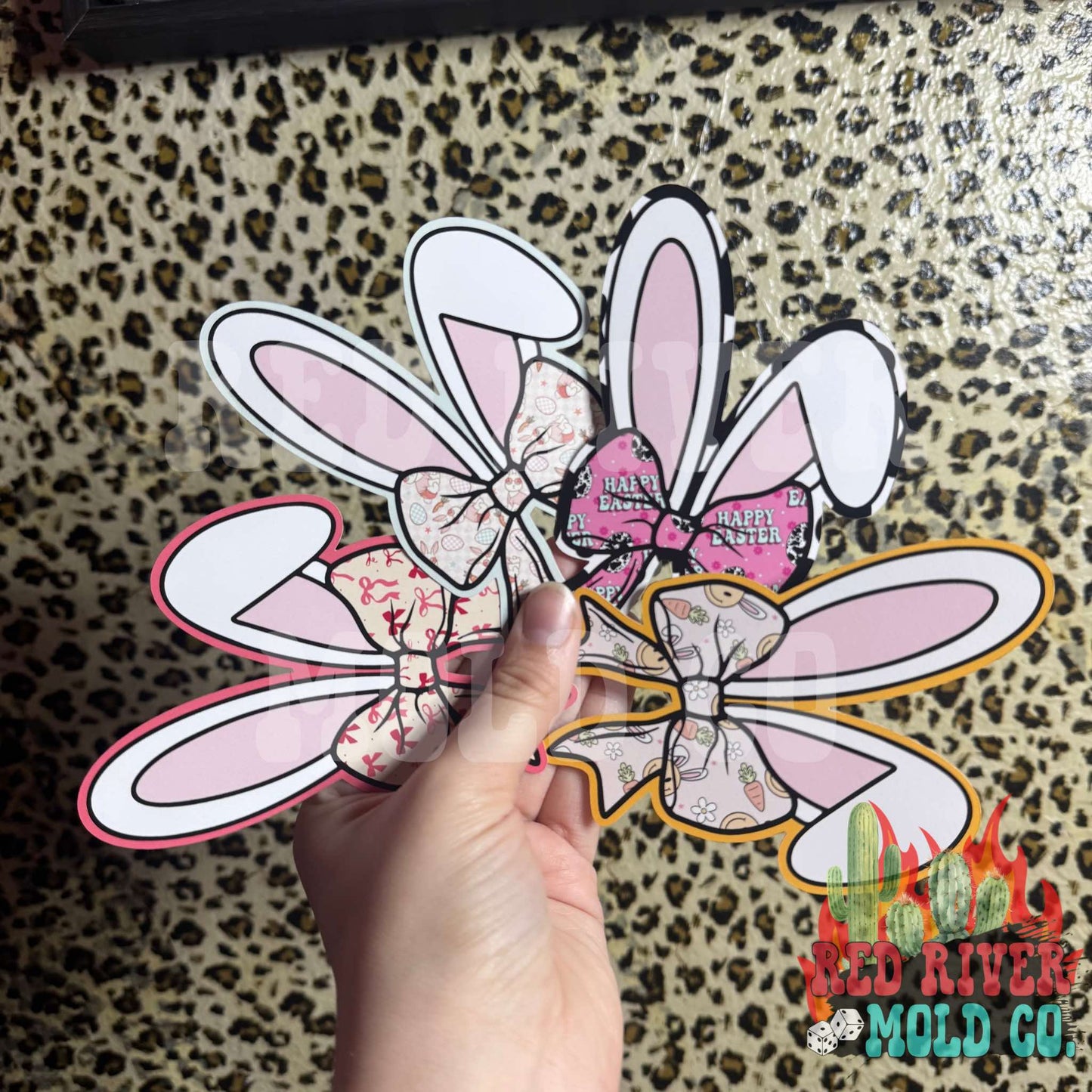 Red River Mold Co Bunny Ears with a Bow cardstock grab bag - Red River Mold Co