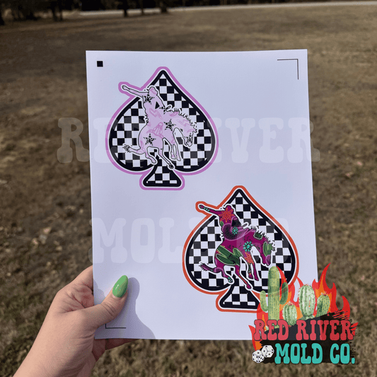 Red River Mold Co checkered spade bronc cardstock grab bag - Red River Mold Co