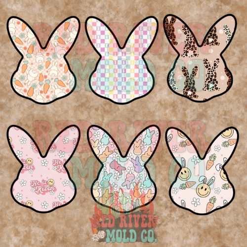 Red River Mold Co Plain Bunny Head cardstock grab bag - Red River Mold Co