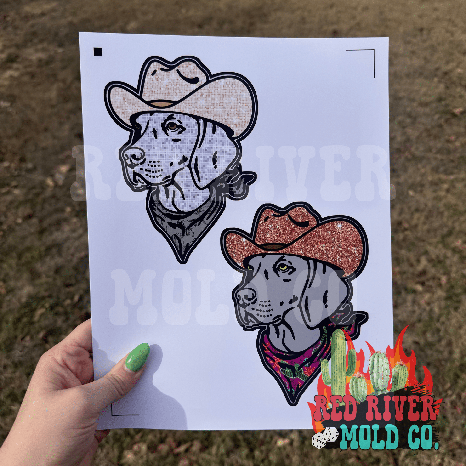 Red River Mold Co Western Dog with a cowboy hat cardstock grab bag - Red River Mold Co