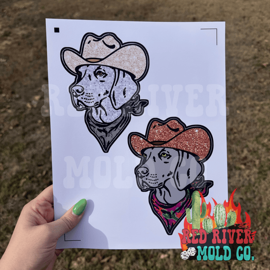 Red River Mold Co Western Dog with a cowboy hat cardstock grab bag - Red River Mold Co