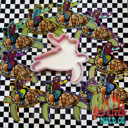 Red River Mold Cowboy Riding a sea turtle cardstock grab bag - Red River Mold Co