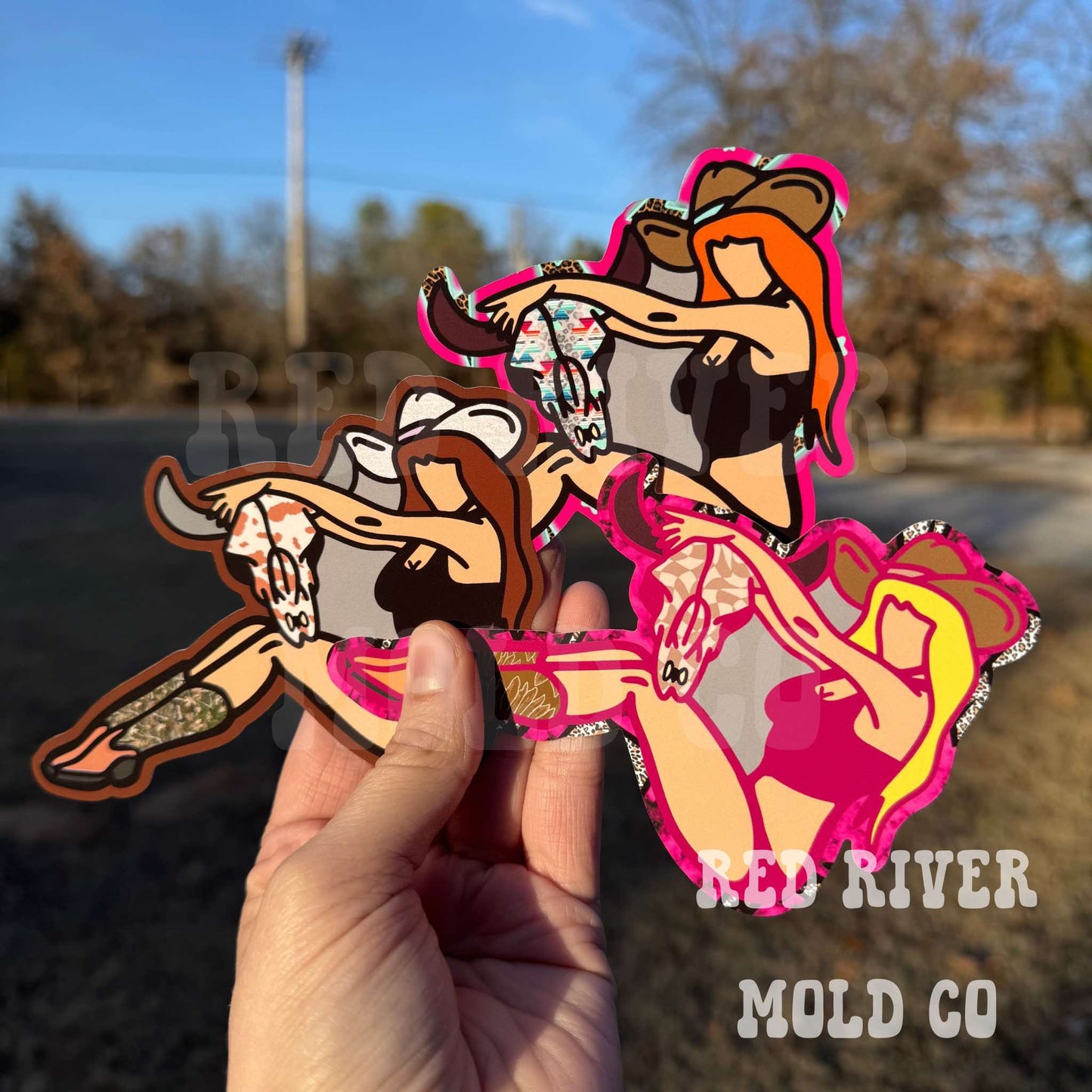 Red River Mold Cowgirl With A Bull Skull cardstock grab bag - Red River Mold Co