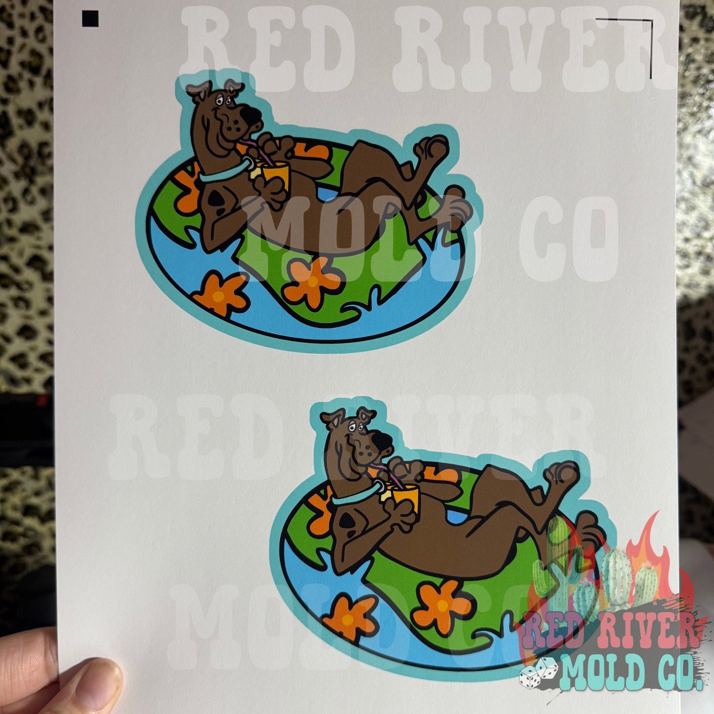 Red River Mold Dog In A Floatie cardstock grab bag - Red River Mold Co