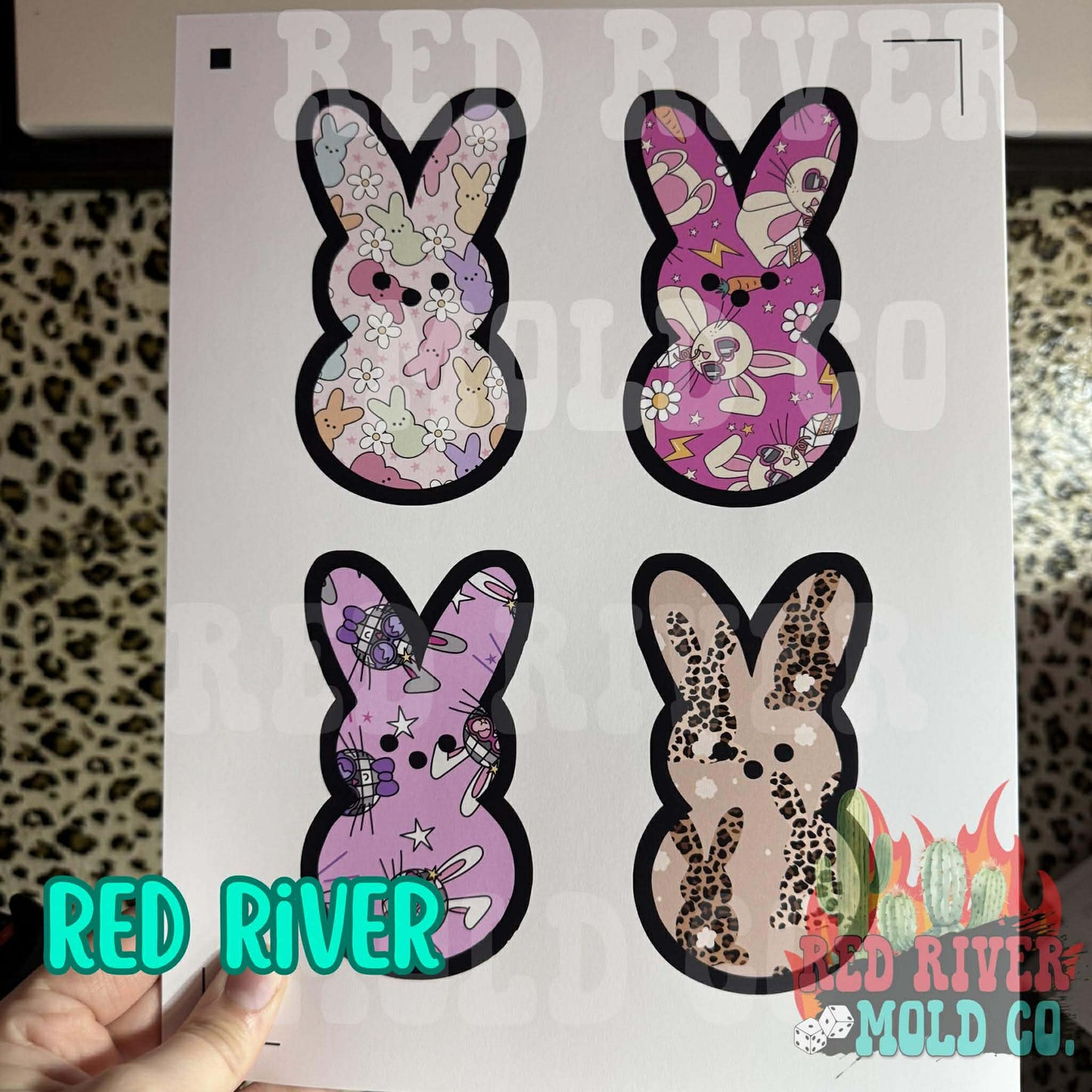 Red River Mold Peep Bunny cardstock grab bag - Red River Mold Co