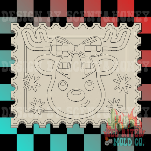 Reindeer Stamp Silicone Freshie Mold - Red River Mold Co