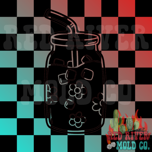 Retro Flower Tea Cup SVG - Red River Mold Co