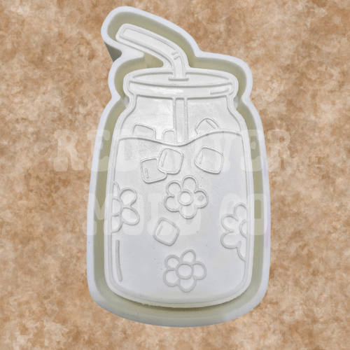 Retro Flower Tea Mason Jar Drink Silicone Freshie Mold - Red River Mold Co