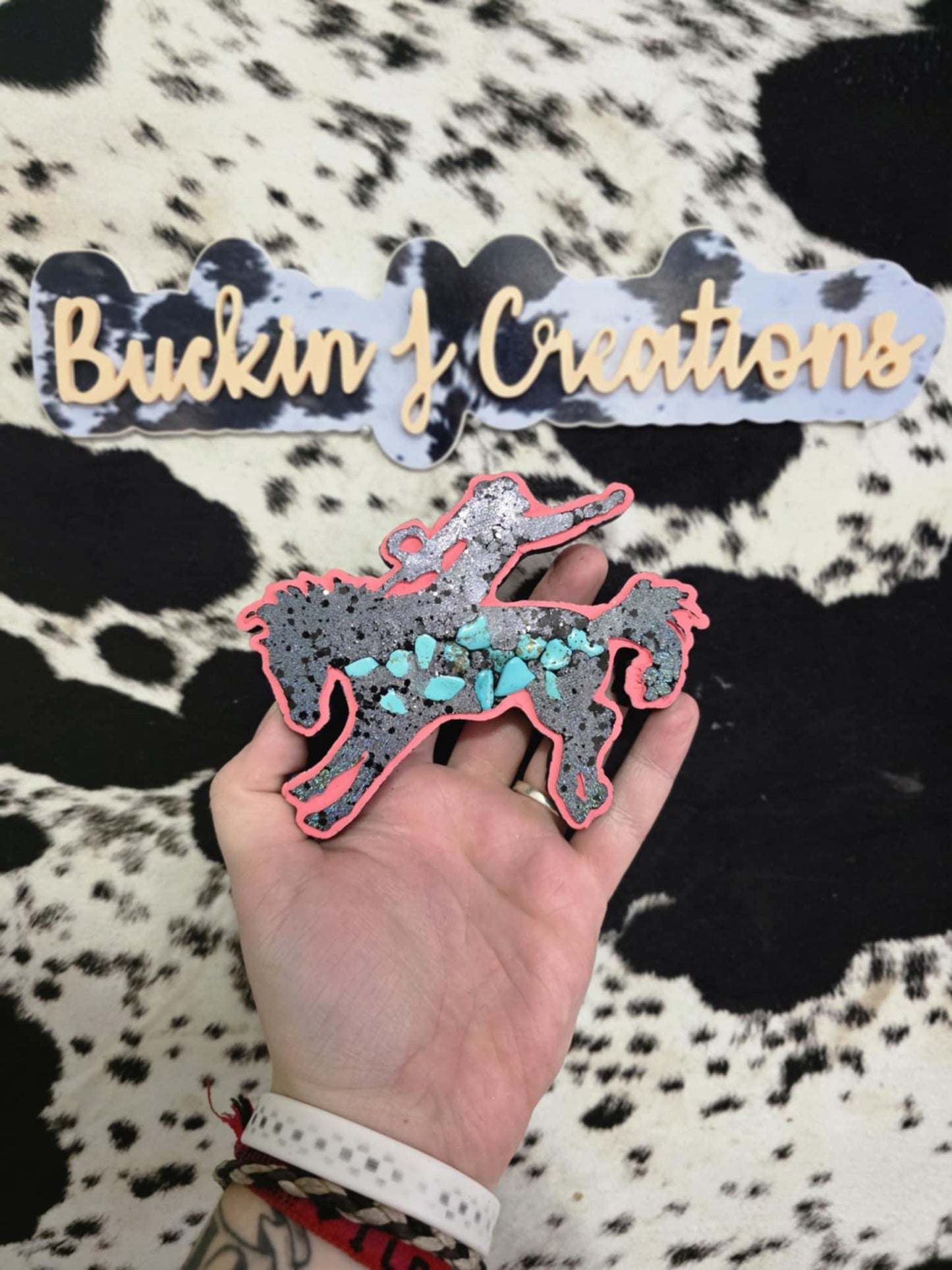 Riding Bronc Cowboy Silicone Freshie Mold - Red River Mold Co