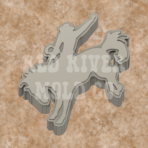 Riding Bronc Cowboy Silicone Freshie Mold - Red River Mold Co