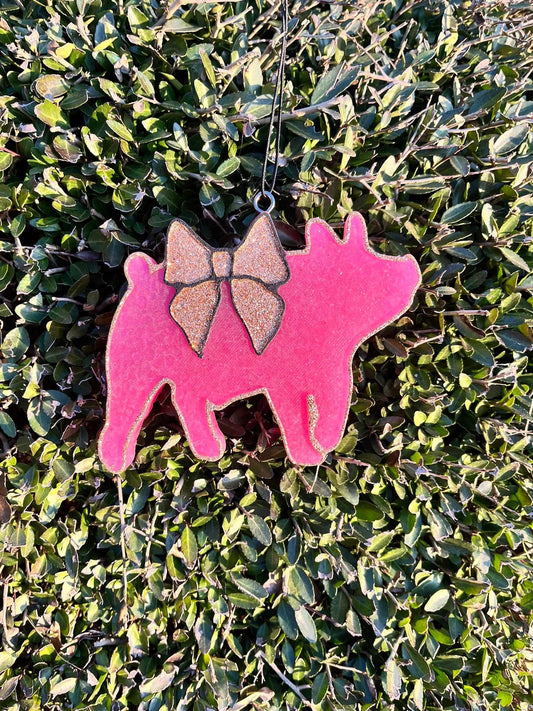 Show Pig with a Bow Silicone Freshie Mold