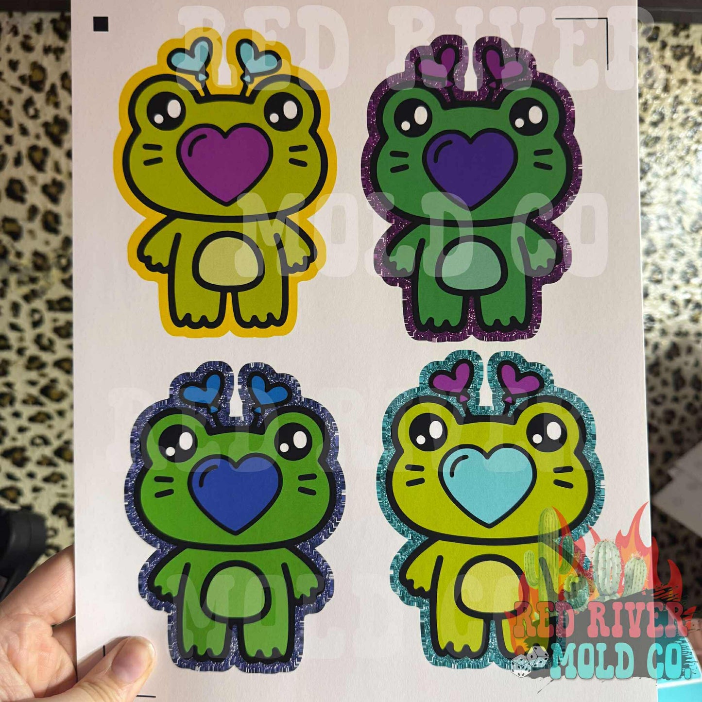 RRMC Vday Frog cardstock grab bag - Red River Mold Co
