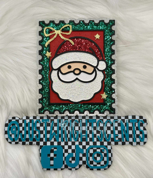 Santa Christmas Stamp Silicone Freshie Mold - Red River Mold Co