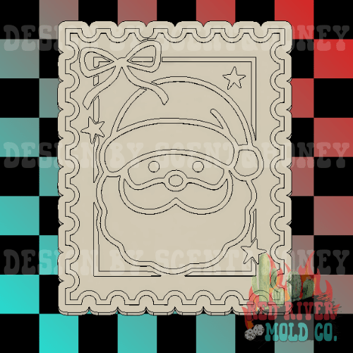 Santa Christmas Stamp Silicone Freshie Mold - Red River Mold Co