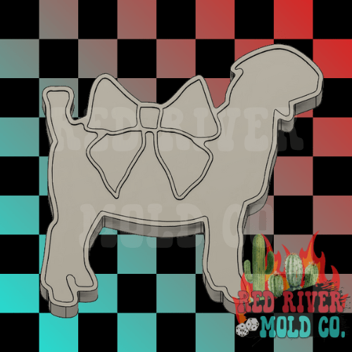 Show Goat with a Bow Silicone Freshie Mold - Red River Mold Co
