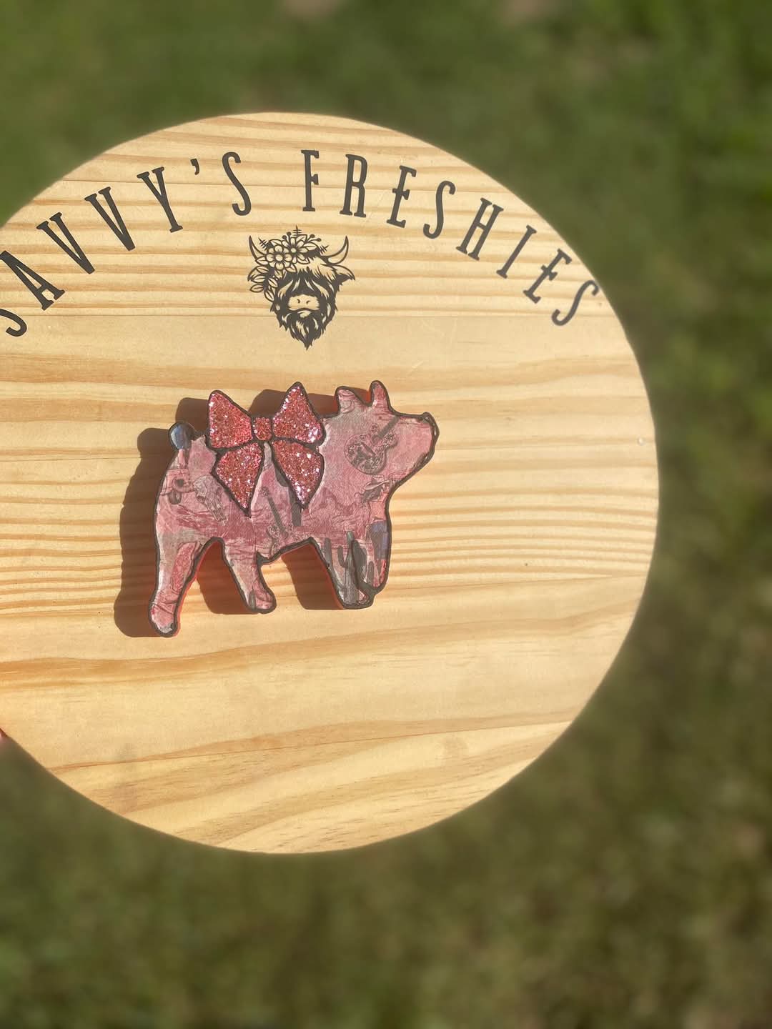 Show Pig with a Bow Silicone Freshie Mold - Red River Mold Co