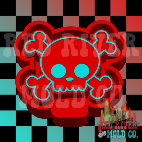 Skeleton Cross Bones Silicone Freshie Mold - Red River Mold Co