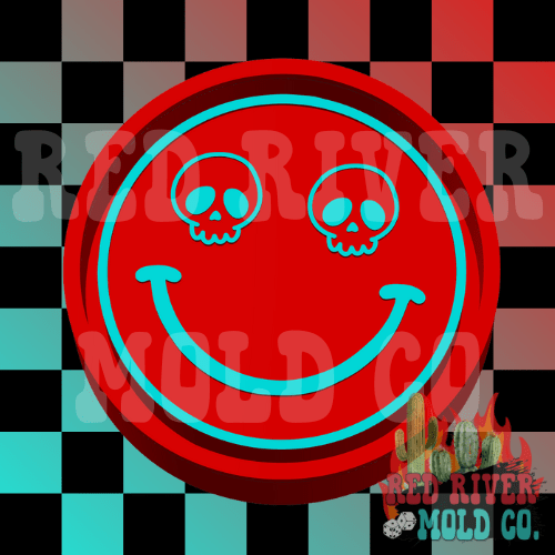 Skeleton Eyes Smiley Silicone Freshie Mold - Red River Mold Co