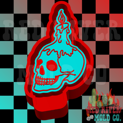 Skull Candle Silicone Freshie Mold - Red River Mold Co