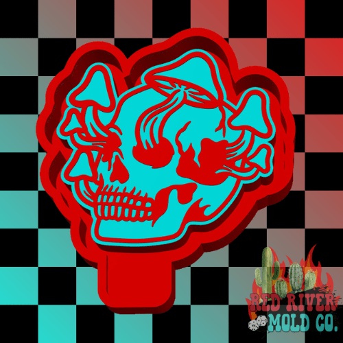 Skull Mushrooms Silicone Freshie Mold (AGS Mold) - Red River Mold Co