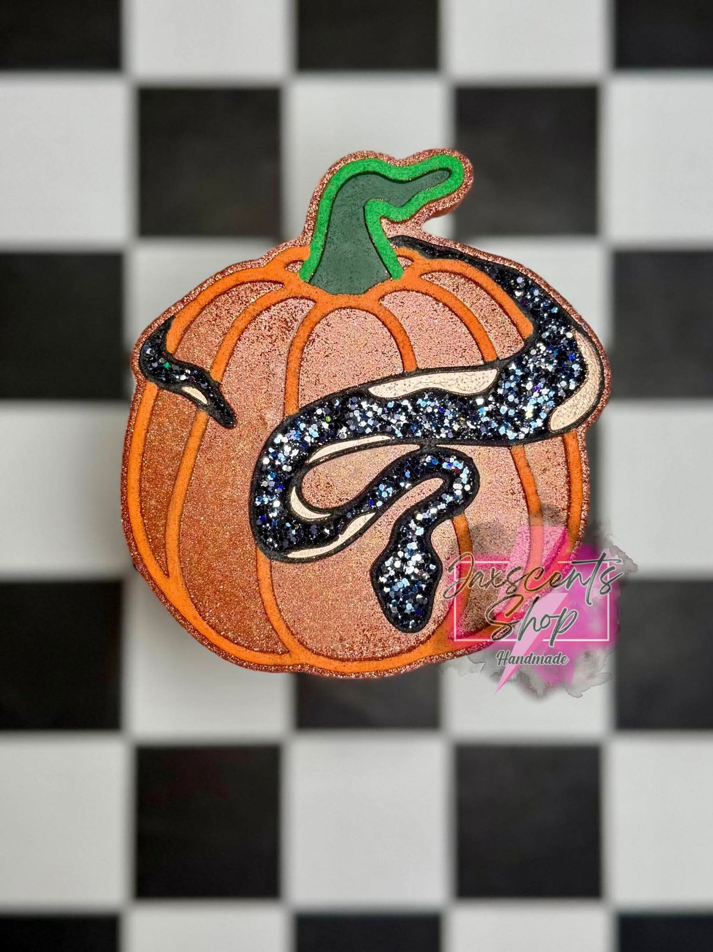 Snake Wrapped Around a Pumpkin Silicone Freshie Mold RRMC Exclusive - Red River Mold Co