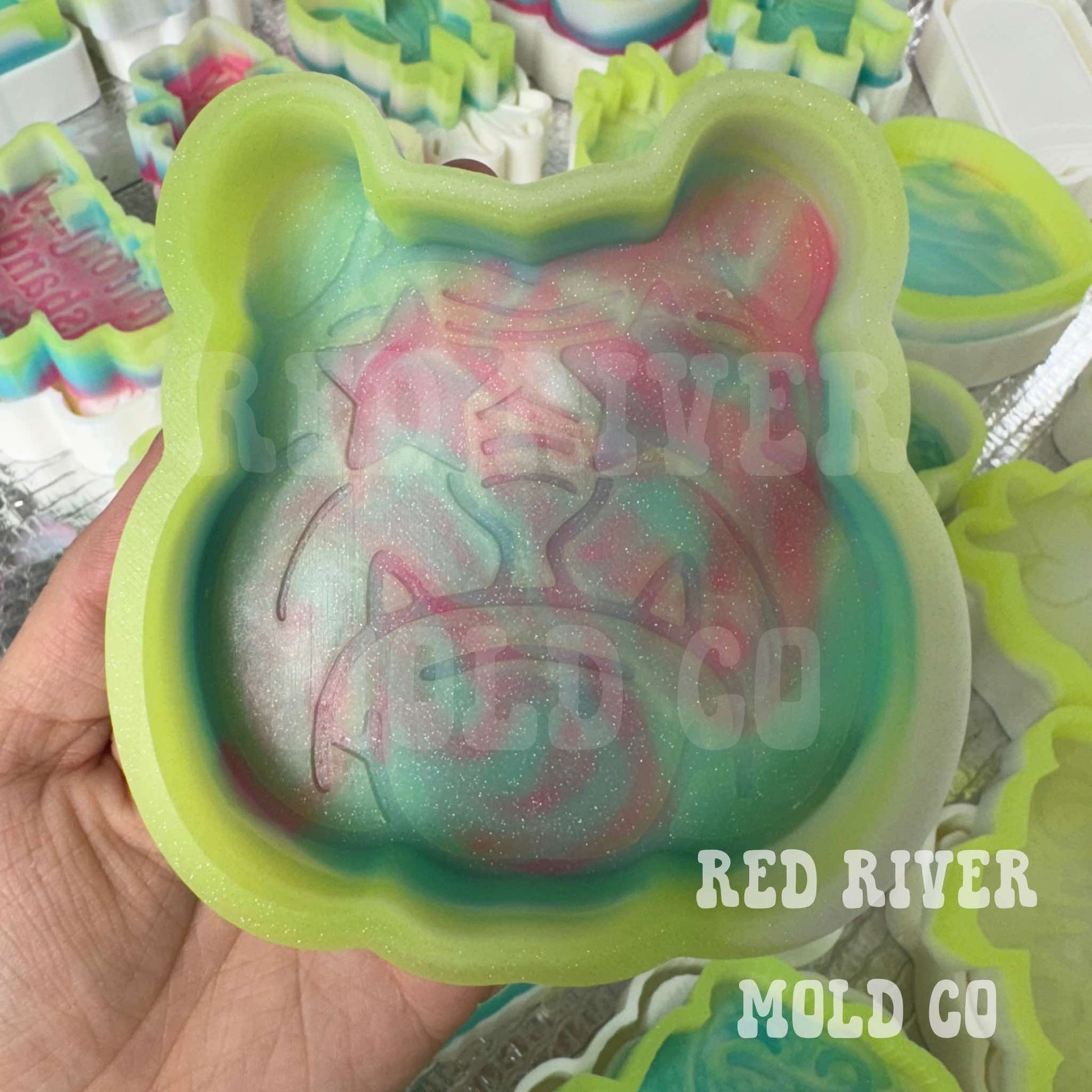 Star Eye Bulldog Mascot Silicone Freshie Mold - Red River Mold Co