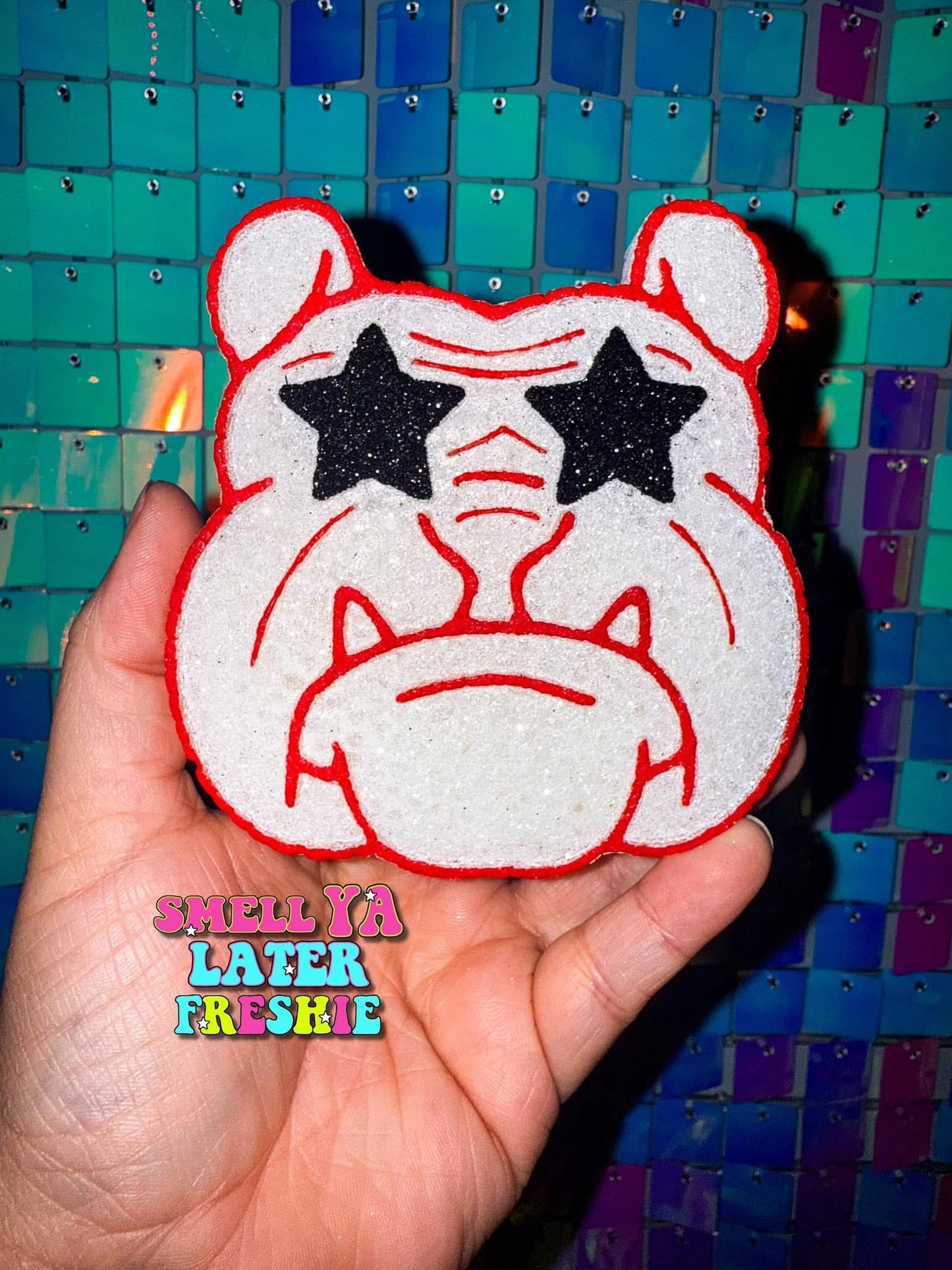 Star Eye Bulldog Mascot Silicone Freshie Mold - Red River Mold Co