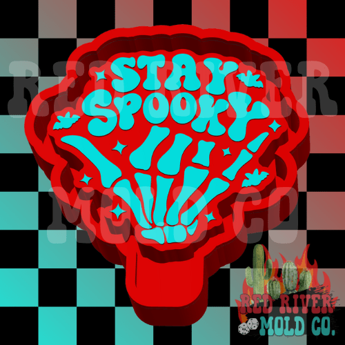 Stay Spooky Skeleton Hand Silicone Freshie Mold - Red River Mold Co
