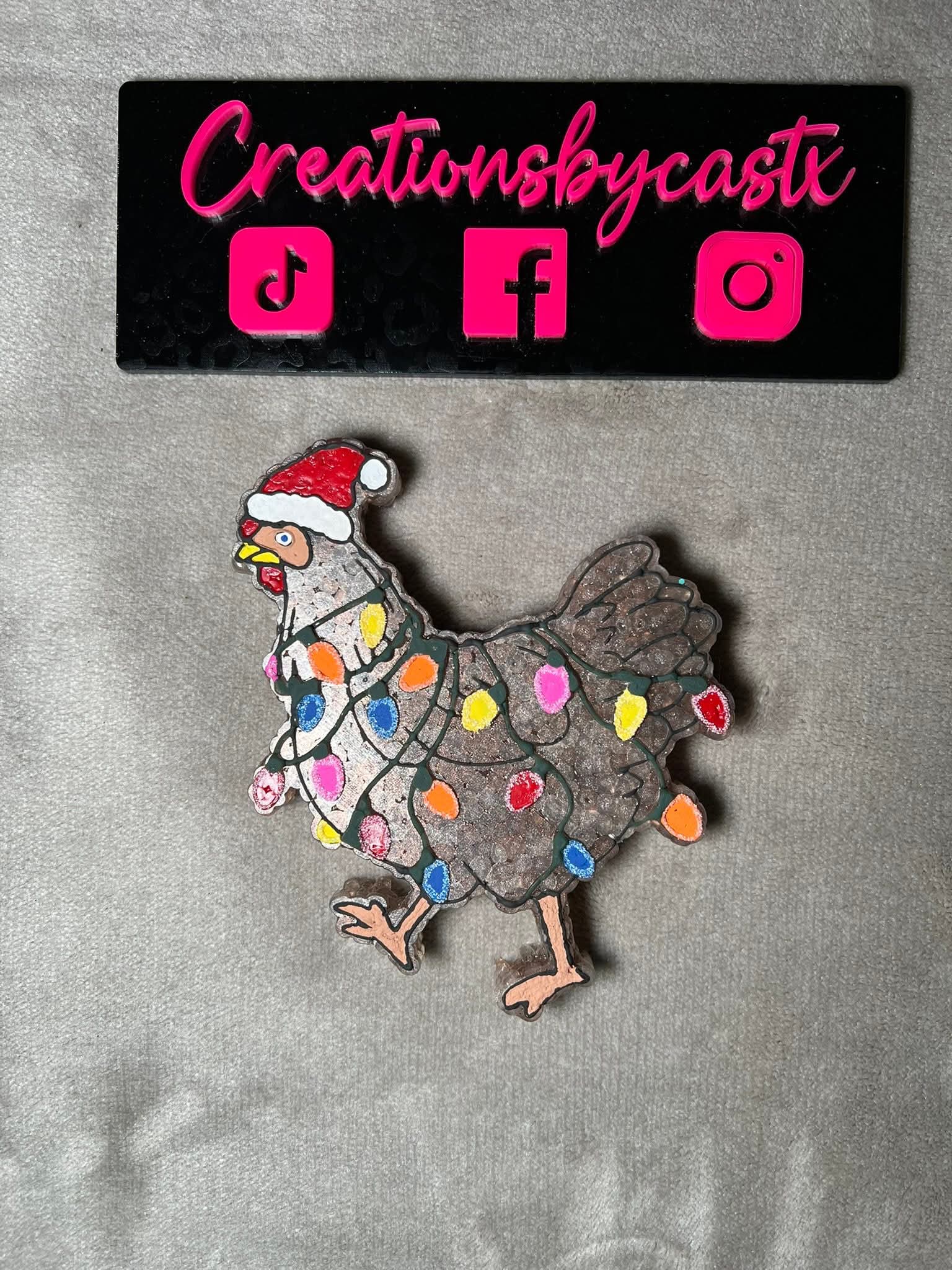 String light Christmas Chicken Silicone Freshie Mold - Red River Mold Co