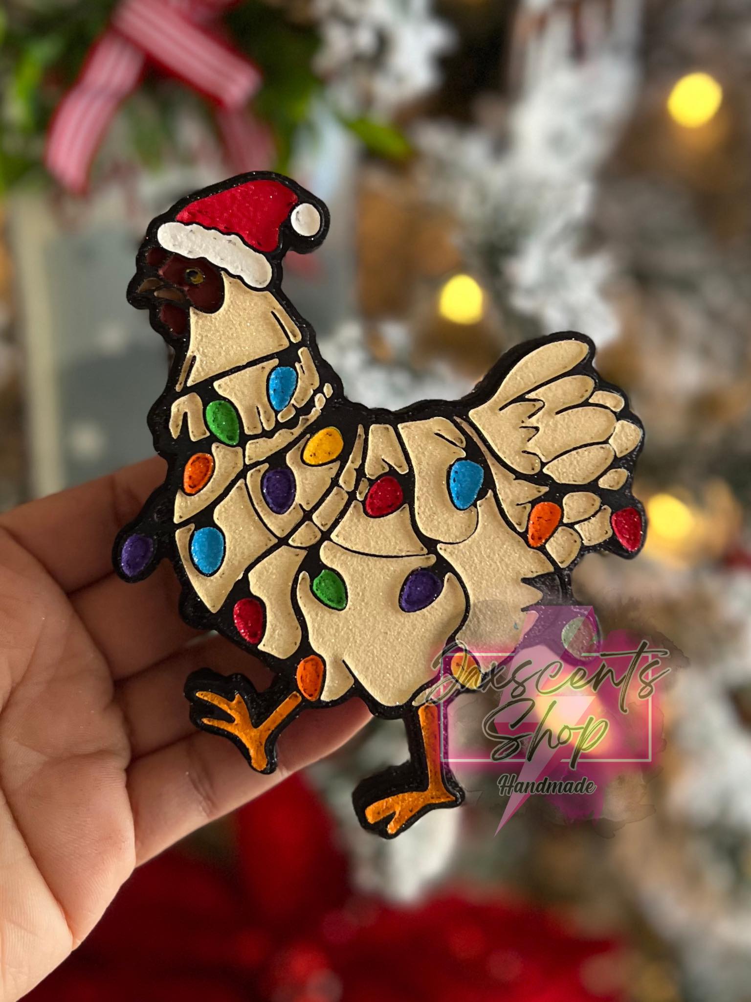 String light Christmas Chicken Silicone Freshie Mold - Red River Mold Co