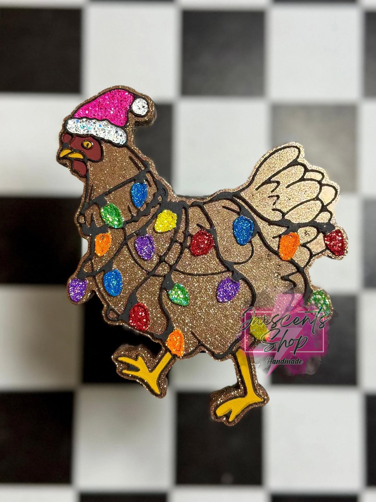 String light Christmas Chicken Silicone Freshie Mold - Red River Mold Co