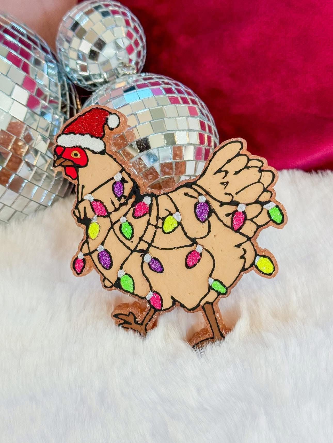 String light Christmas Chicken Silicone Freshie Mold - Red River Mold Co