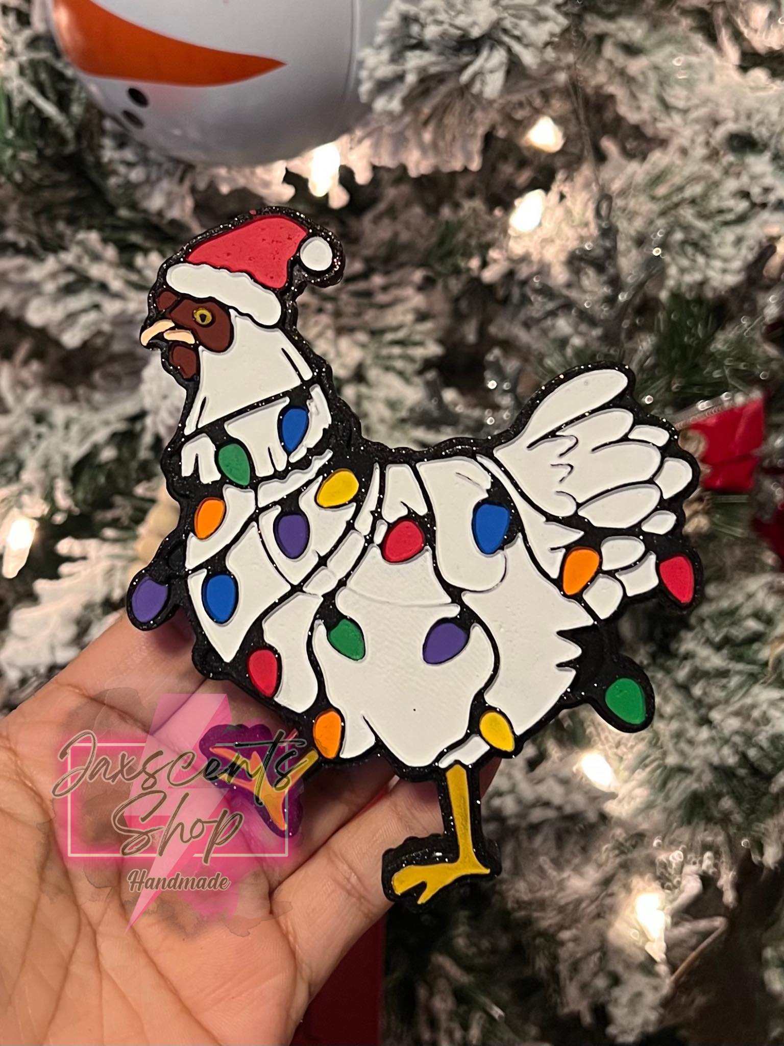 String light Christmas Chicken Silicone Freshie Mold - Red River Mold Co