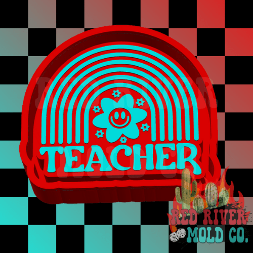 Teacher Rainbow Silicone Freshie Mold (AGS Mold) - Red River Mold Co