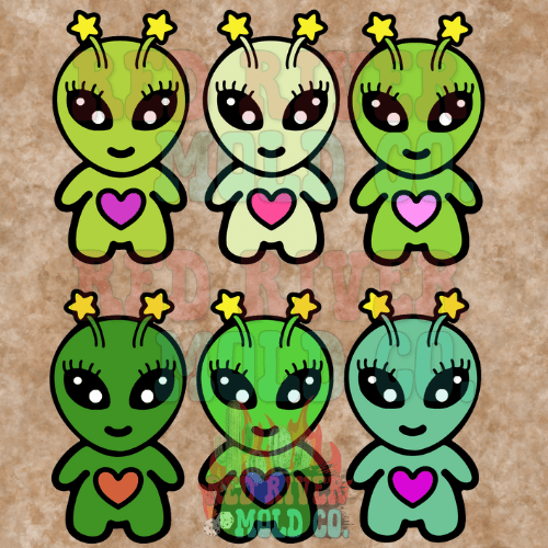 Texas Darling Boutique Cutie Alien cardstock grab bag - Red River Mold Co