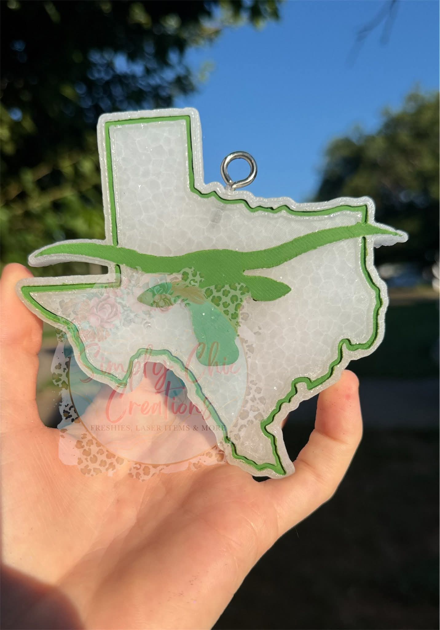 Texas with Longhorn Cow Silicone Freshie Mold - Red River Mold Co