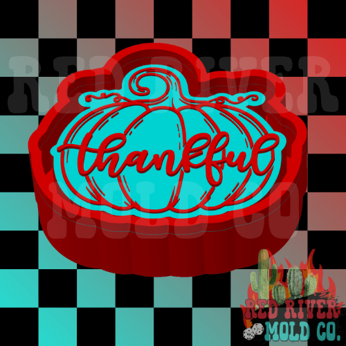 Thankful Pumpkin With Detail Silicone Freshie Mold - Red River Mold Co