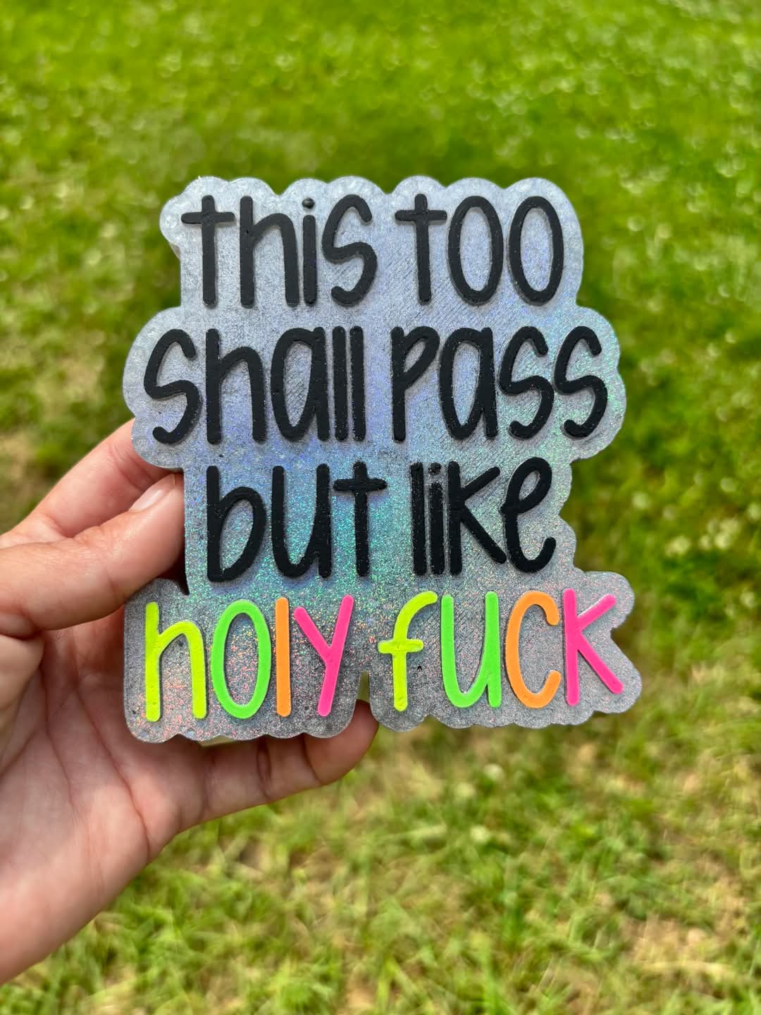 This Too Shall Pass But Like Holy Fuck Silicone Freshie Mold - Red River Mold Co