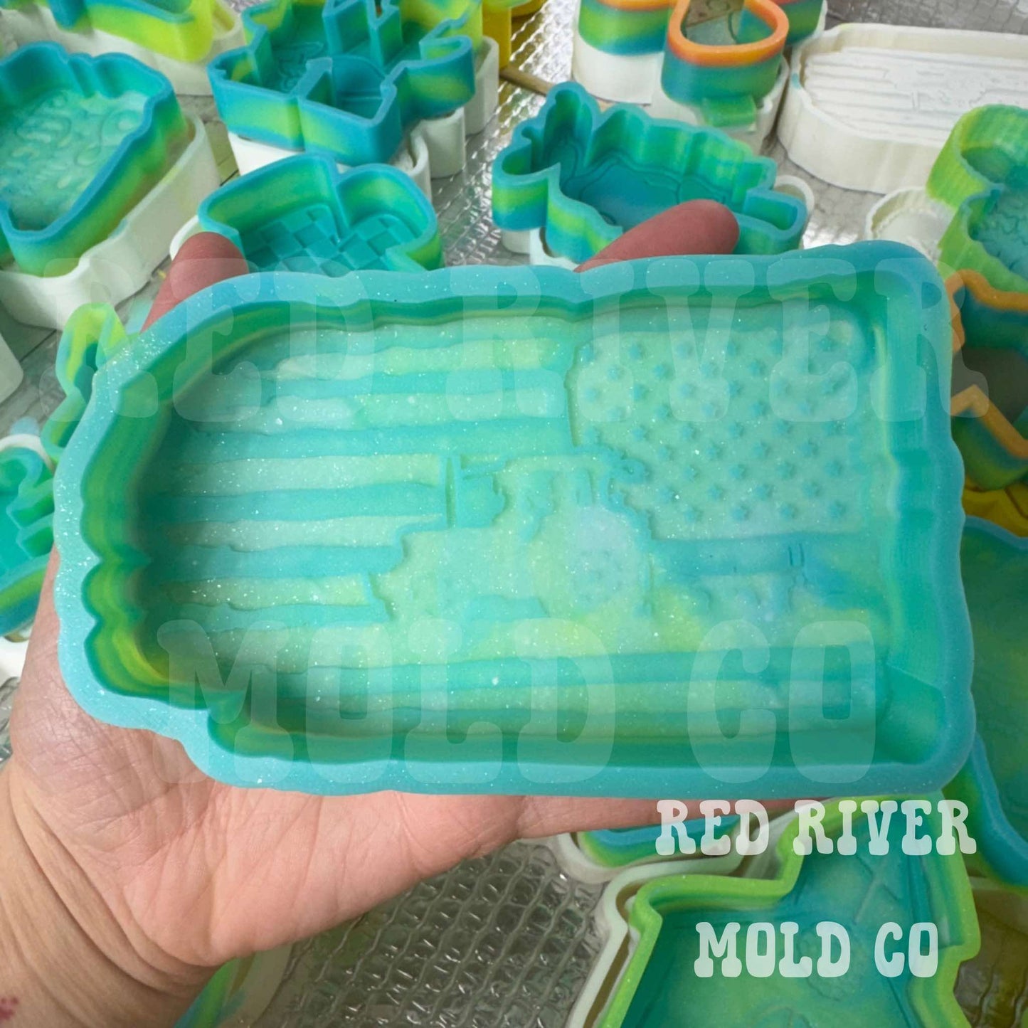 Tractor Flag Silicone Freshie Mold - Red River Mold Co