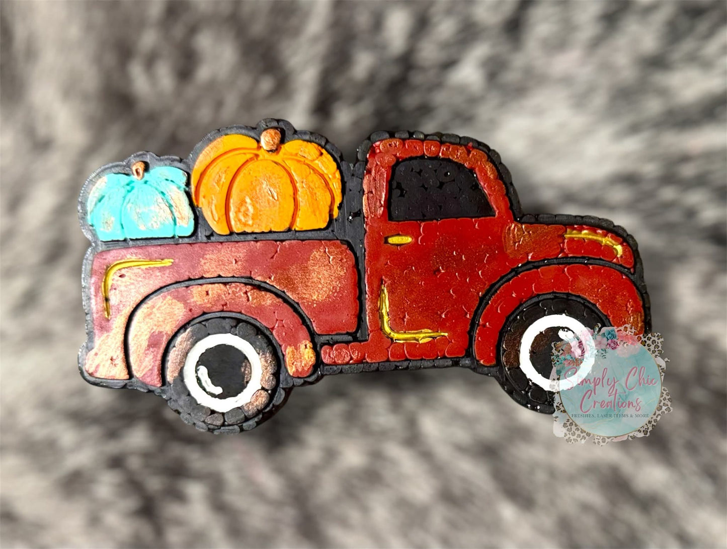 Truck With Pumpkins In The Back Silicone Freshie Mold - Red River Mold Co