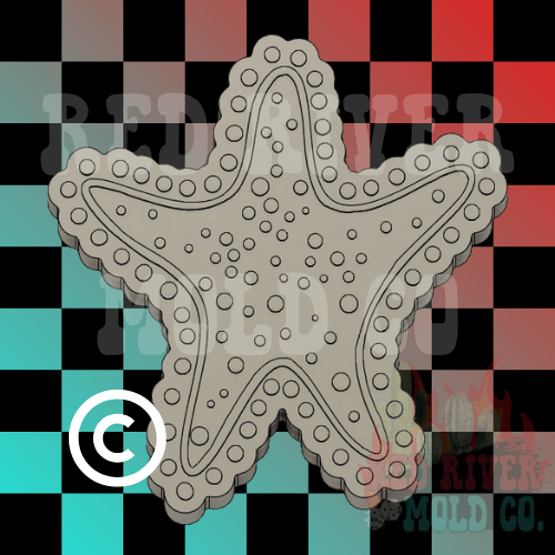 Turquoise Star Fish Silicone Freshie Mold - Red River Mold Co