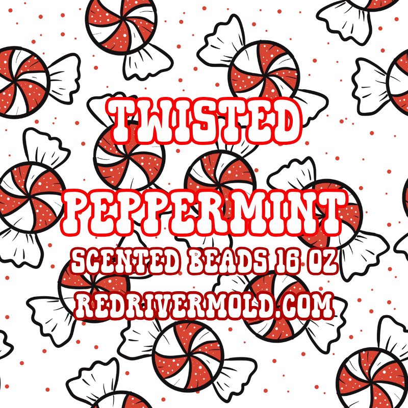 Twisted Peppermint Scented Aroma Beads 16 oz - Red River Mold Co