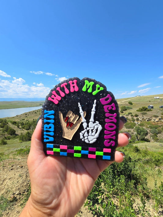 Vibin' With My Demons Silicone Freshie Mold - Red River Mold Co