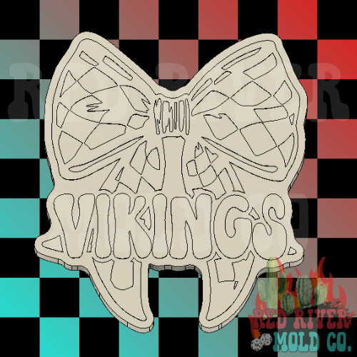 Vikings With A Checkered Bow Silicone Freshie Mold - Red River Mold Co