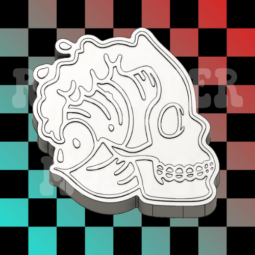 Waves Skull Silicone Freshie Mold - Red River Mold Co